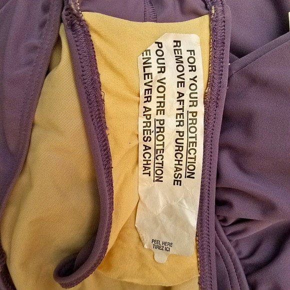 I.F. Purple Halter Top One Piece Swimsuit Bathing Suit with Broach Size 22W - Picture 4 of 4